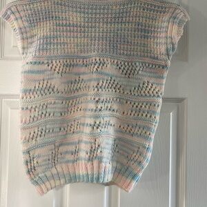 Vintage hand knit Pastel Knit Women's top
